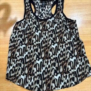 Apostrophe leopard print tank top